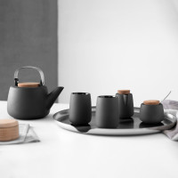 Набор сахарница и молочник, 200 мл, фарфор, пробка, черный, серия Nicola, VIVA Scandinavia, Дания_00803040055413969106.jpg