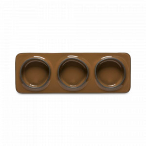 Менажница на 3 секции Dark caramel, 28 х 10 см, керамика, коричневый, серия Ambar, COSTA NOVA, Португалия, Менажницы