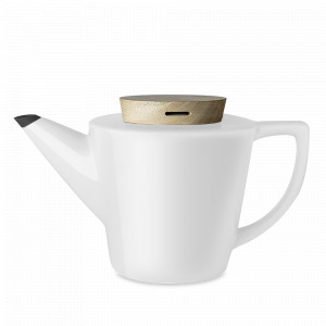 Чайник заварочный с ситечком, 1 л, фарфор, нержавеющая сталь, дерево, белый, серия Infusion, VIVA Scandinavia, Дания, Скидка до -20% на Viva Scandinavia