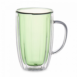 Кружка с двойными стенками, 350 мл, боросиликатное стекло, светло-зеленый, серия Cafe de Paris, DECOR DE TABLE, Россия, Кружки и стаканы термо