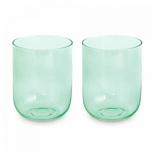 Набор из 2-х стаканов для воды, 390 мл, стекло, зелёный, серия Rainbow, EASY LIFE (R2S), Италия, Стаканы для воды