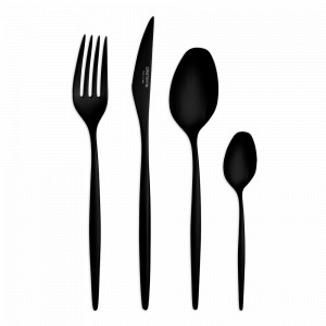 Набор столовых приборов на 6 персон, 24 предмета, цвет черный, серия Rabat, CRISTEMA, Португалия, Скидка до -25% на столовые приборы CRISTEMA