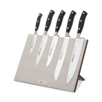 Набор кухонных ножей, 5 штук, на магнитной композитной подставке ComposeEat (светлое дерево),серия Riviera, ARCOS, Испания, 