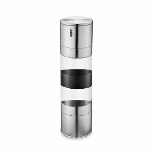 Мельница для специй двойная Lamola, 18,8 см, нержавеющая сталь, керамика, алюминий, пластик, GEFU, Германия, GEFU (Германия)