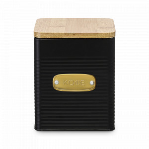 Банка квадратная для хранения кофе, 1.7 л, углеродистая сталь, бамбук, графит, серия Irmel, SMART SOLUTIONS, Россия, Емкости для хранения сыпучих продуктов