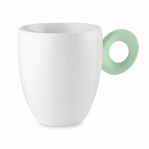 Кружка , 250 мл, фарфор, пластик SAN, белый, зеленый, серия Everyday, GUZZINI, Италия, GUZZINI (Италия)