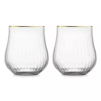 Набор из 2-х стаканов для воды, 400 мл, декор - золотой, хрустальное стекло, серия Rising, EISCH, Германия, 
