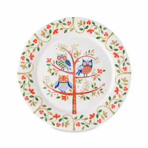 Тарелка десертная Owl, 21 см, фарфор, белый, декор, серия Birds of Paradise, LIBERTY JONES, Россия, LIBERTY JONES (Россия)