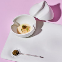 Чаша сервировочная с крышкой, 9.5 х 12 см, фарфор, белый, серия The Tablet, COOKPLAY, Испания_00815520057253218744.jpg