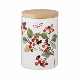 Банка для хранения кофе, 800 мл, керамика, белый, декор, серия Autunno, NUOVA CER, Италия, Банки для продуктов