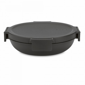 Ланч-бокс круглый, 21.5 см, 1 л, пластик, антрацит, серия Make &amp; Take, BRABANTIA, Бельгия, Ланч-боксы