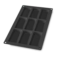 Форма для выпечки кексов «Финансье», 9 ячеек, силикон, черный, LEKUE, Испания, 