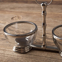 Менажница на 2 секции Chrom/Clear, 27 см, стекло, металл, ROOMERS TABLEWARE, Нидерланды_00816740062226981738.jpg
