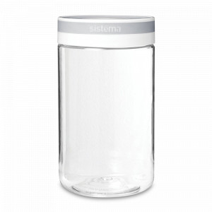 Банка для сыпучих продуктов, 1,2 л, тритан, белый, серия Tritan, SISTEMA, Новая Зеландия, Tritan SISTEMA