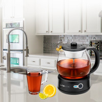 Чайник электрический, 1 л, 19 х 15 х 22,5 см, стекло, пластик, черный, CLATRONIC, Германия_00812400049393426472.jpg