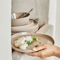 Тарелка десертная TAUPE, 20 см, керамика, коричневый, серия Brume, GUY DEGRENNE, Франция_00810280038460891105.jpg