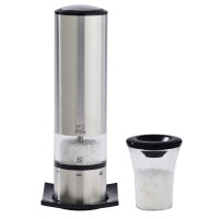 Мельница для соли электрическая 20 см, матовая сталь/акрил, серия Elis, PEUGEOT, Франция_00776260058456906235.jpg