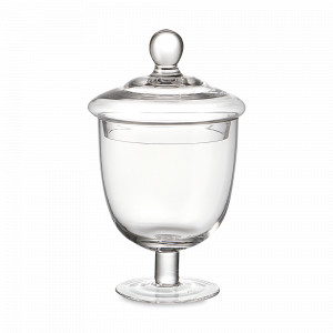 Конфетница на ножке (бонбоньерка), 25 см, стекло, серия Sugary, LIBERTY JONES, Россия, Тортовницы на ножке со стеклянным колпаком