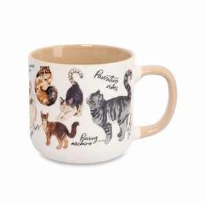 Кружка «Коты», 400 мл, фарфор, белый, бежевый, серия Pets, ANNA LAFARG, Китай, Кружки фарфоровые