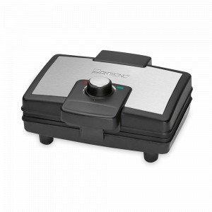 Вафельница с антипригарным покрытием, пластик, нержавеющая сталь, черный, CLATRONIC, Германия, Вафельницы