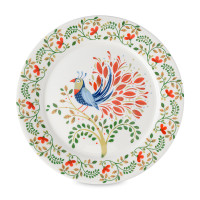 Тарелка обеденная Fantail Bird, 28 см, фарфор, белый, декор, серия Birds of Paradise, LIBERTY JONES, Россия