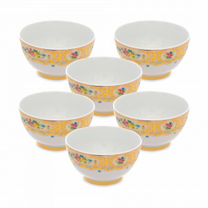 Набор из 6-ти порционных салатников Creme Gold, 14 см, фарфор, бежевый, декор, серия Constanza Vienna, FALKENPORZELLAN, Германия, Скидка до -30% на фарфор FALKENPORZELLAN