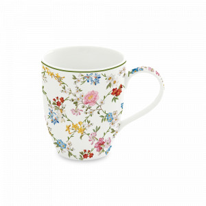 Кружка , 350 мл, фарфор, белый, декор, серия Сад мечты, EASY LIFE (R2S), Италия, EASY LIFE R2S (Италия)