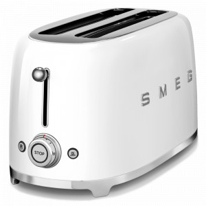 Тостер на 4 хлебца, нержавеющая сталь, пластик, 21,5 x 39,4 x 20,8 см, белый, SMEG, Италия, SMEG (Италия)
