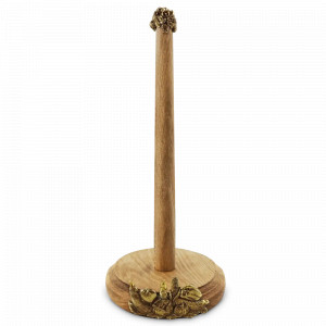 Держатель для бумажных полотенец «Овощи», 12 х 15 см, латунь, дерево, серия Медная посуда, Кольчугинский Мельхиор, Россия, Держатели для бумажных полотенец