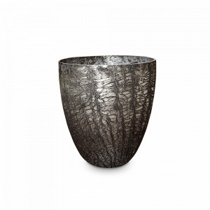 Подсвечник для интерьерной свечи CRACKLE BLACK GOLD, 18 см, стекло, коричневый металлик, ROOMERS FURNITURE, Нидерланды, Стеклянные подсвечники