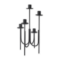 Подсвечник на 5 свечей Flam, 36 см, металл, черный, BERGENSON BJORN, Великобритания