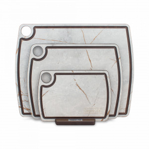 Набор из 3-х разделочных досок на подставке, композитный материал, мраморный Грейс, серия Fashion, ComposeEat, Россия, Разделочные доски