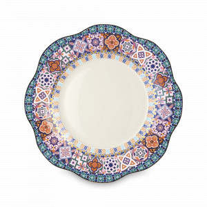 Тарелка обеденная Ebe, 26.5 см, фарфор, белый, декор, серия Anemone, LE COQ, Италия, Итальянский фарфор