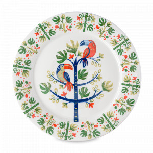 Тарелка обеденная Toucan, 28 см, фарфор, белый, декор, серия Birds of Paradise, LIBERTY JONES, Россия, LIBERTY JONES (Россия)