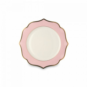 Тарелка пирожковая Rosa, 15 см, костяной фарфор, позолота, розовый, серия Ionica, LE COQ, Италия, Тарелки хлебные