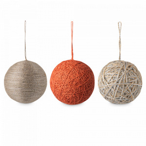 Набор из 3-х ёлочных украшений Шарики Trendy, 10.2 см, полипропилен, полиэстер, серия New Year Essential, TKANO, Россия, Декор для дома TKANO