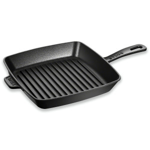 Чугунная сковорода-гриль квадратная с рифленым дном, 26 х 26 см, черный, STAUB, Франция, STAUB (Франция)