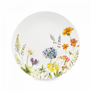 Тарелка обеденная, 27 см, керамика, белый, декор, серия Полевые цветы, DECOR DE TABLE, Россия, Тарелки обеденные