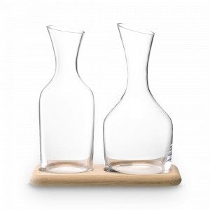 Набор из кувшинов для вина и воды на подставке, 1,2 и 1,4 л, стекло, дерево, серия Wine, LSA International, Великобритания, LSA International (Великобритания)