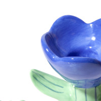 Подсвечник - цветок, 7 см, керамика, синий, зеленый, серия Bloom, DOIY, Испания_00821710053665632682.jpg