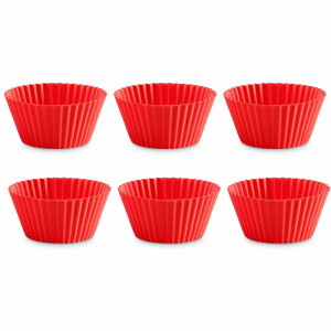 Набор из 6-ти форм для выпечки кексов «Маффин», 7 см, силикон, красный, LEKUE, Испания, LEKUE (Испания)