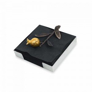 Подставка для салфеток «Гранат», 13,3 х 13,3 х 4,5 см, нержавеющая сталь, латунь, серия Pomegranate, MICHAEL ARAM, США, MICHAEL ARAM (США)