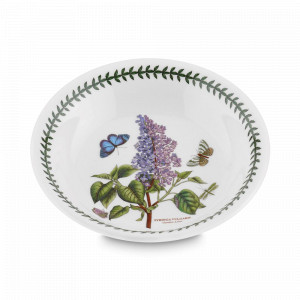 Тарелка для пасты «Сирень», 20 см, фаянс, белый, декор, серия Botanic Garden, PORTMEIRION, Великобритания, Фарфоровые тарелки для супа