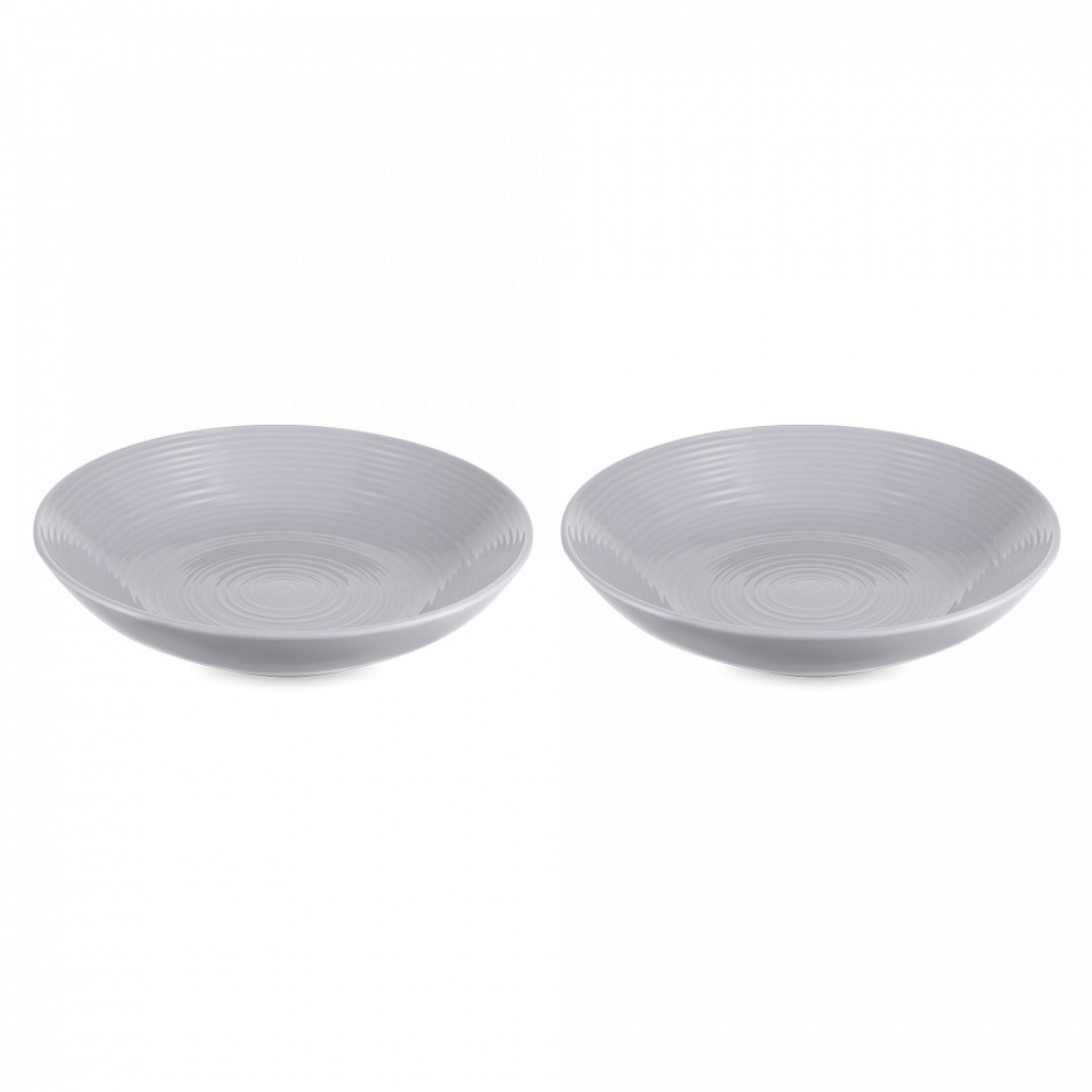 Набор тарелок для пасты, 2 предмета, 21.5 см, керамика, серый, серия In The Village, LIBERTY JONES, Россия