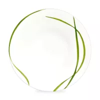 Тарелка суповая, 22 см, костяной фарфор, белый, зеленый, серия Life in green, TAITU, Италия, 