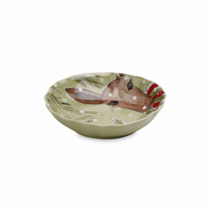 Тарелка для пасты Green, 23 см, керамика, декор, серия Deer Friends, COSTA NOVA, Португалия, Тарелки для пасты