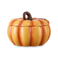 Блюдо с крышкой 3D «Тыковка», 20 х 15 см, керамика, декор, серия Осенние дары, DECOR DE TABLE, Россия