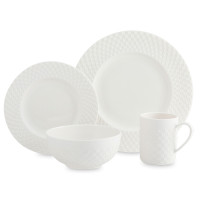 Сервиз чайно-столовый на 1 персону , 4 предмета, фарфор, белый, серия Капля, DECOR DE TABLE, Россия