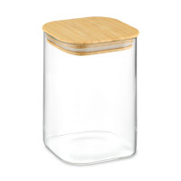 Банка для хранения, 1,1 л, боросиликатное стекло, бамбук, прозрачный, SMART SOLUTIONS, Россия