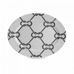 Блюдо сервировочное овальное, 36 х 27 см, фарфор, декор, серия Calcada Portuguesa, VISTA ALEGRE, Португалия, Фарфоровая посуда Vista Alegre